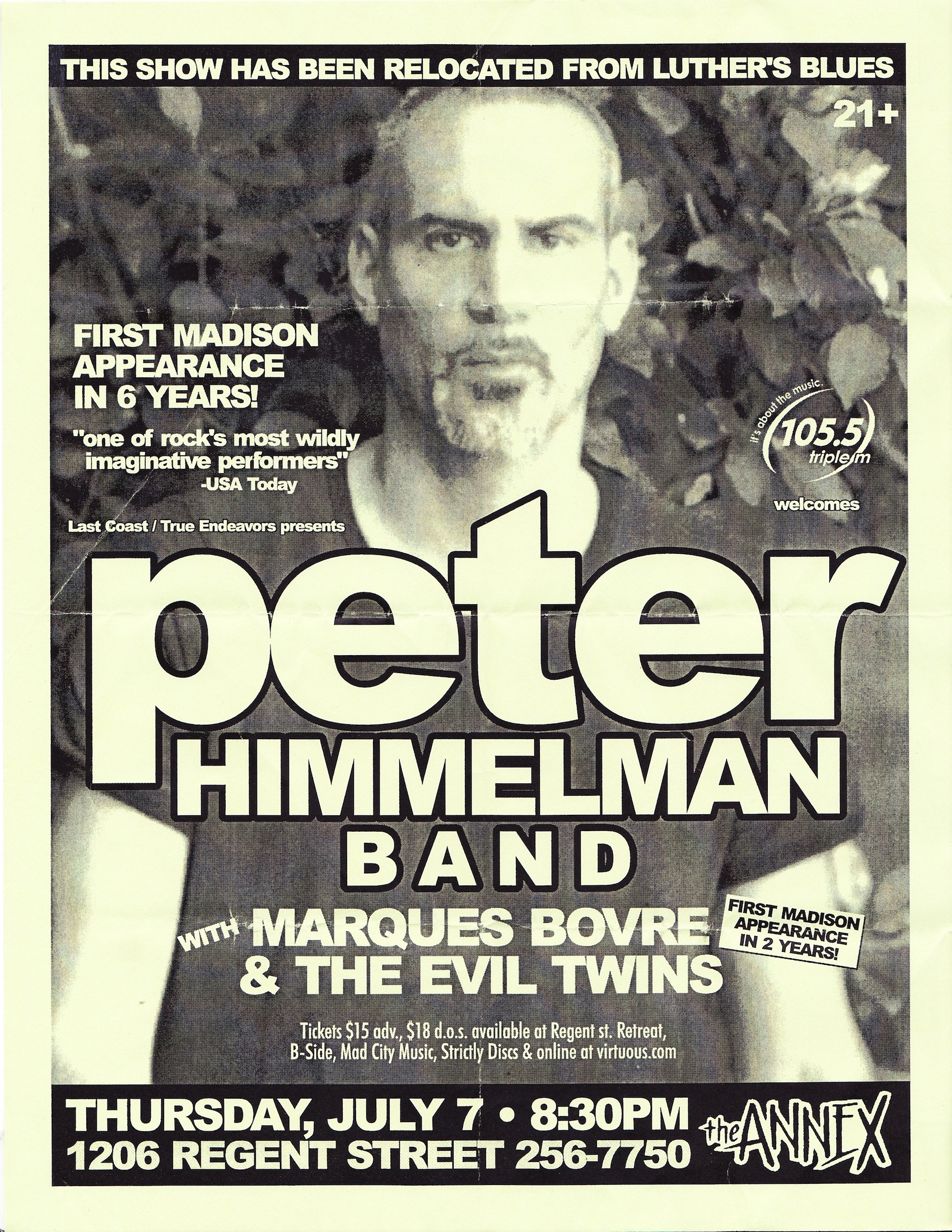 Marques Bovre and the Evil Twins, opening for Peter Himmelman July 7, 2005