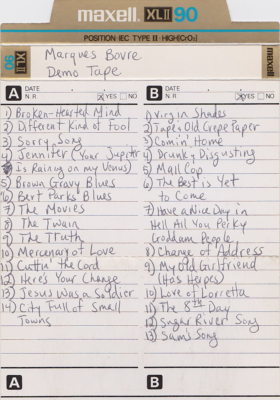 Mike's copy of The Bathroom Tapes (J-card)