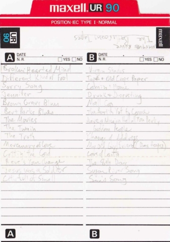 Jackie's copy of The Bathroom Tapes (J-card)